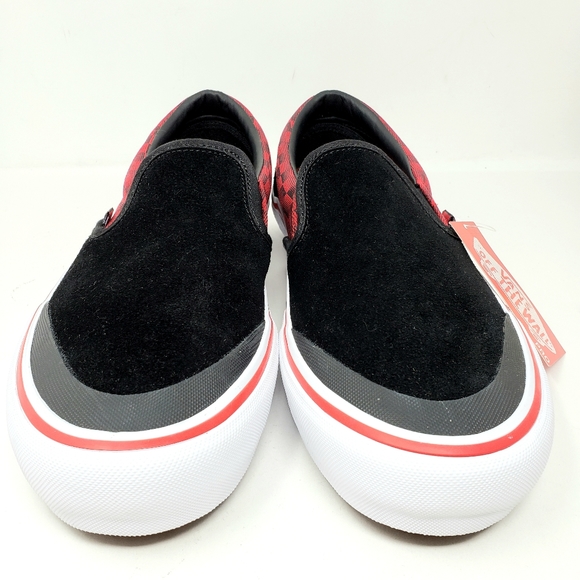 Vans Baker Rowan Speed Check Pro Black Suede Red - Picture 2 of 10